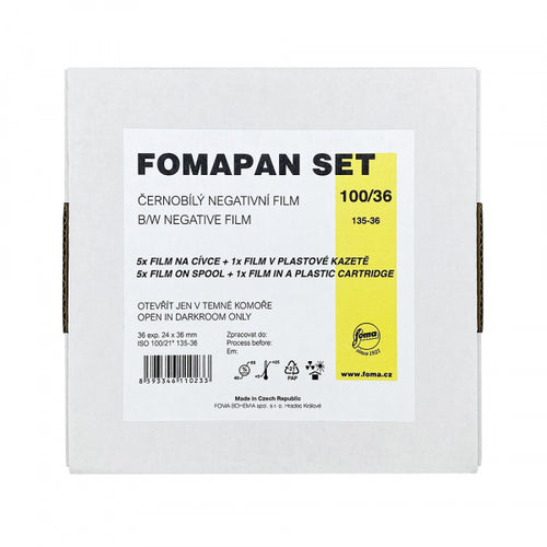 Foma Fomapan 100 ISO 35mm x 36 exp. - Pre-Spooled Reload Kit - Set of 6