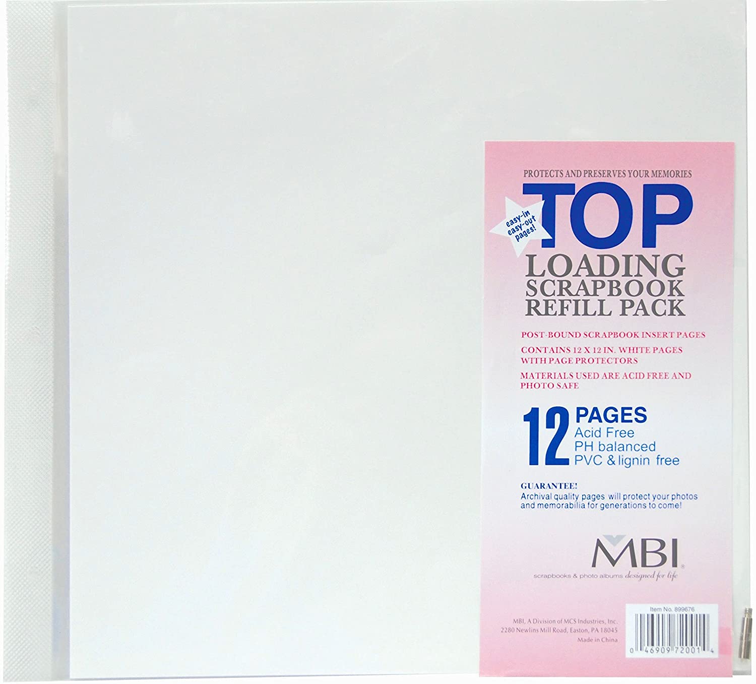 MCS 12x12 Inch Scrapbook Expansion Page Refills, 6 Count (899676) 12 p –  Lincoln Camera Shop Online, LLC