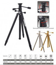 画像をギャラリービューアに読み込む, Tiltall Tripod TE Original Series Tripod with 3-Way Head (Black)